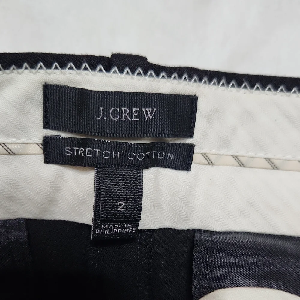J. Crew Black Pantsuit Classic Style Style Strech Cotton Streitgh Leg, Mid Rise - Picture 2 of 9
